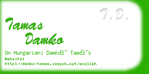 tamas damko business card